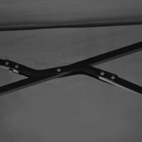 Outsunny 2m Half Parasol Market Umbrella Garden Balcony Parasol with Crank Handle, Base, Double-Sided Canopy, Black(m-8)