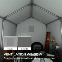 Outsunny 3.6 x 2.1m Portable Outdoor Shed, with Window - Dark Grey(m-7)