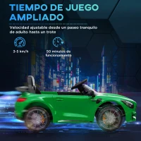 AIYAPLAY Coche Eléctrico para Niños de +3 Años Mercedes-Benz AMG GTR con Batería 12V Mando a Distancia Faros Bocina Música Verde(m-8)