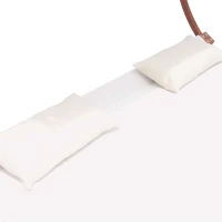 Outsunny Hammock Chaise Day Bed with Canopy Wooden Double Sun Lounger - Cream(m-9)