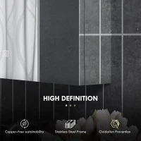 HOMCOM Spiegel-Badschrank, LED-beleuchtet, Anti-Beschlag, 50x13x70cm, Silber(m-8)