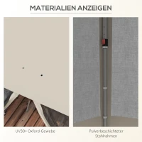 Outsunny Faltpavillon, höhenverstellbar, Netzvorhänge, Tragetasche, Metallgestell, 3 x 3 x 3 m, Beige(m-8)