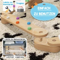 AIYAPLAY Balancebalken-Kinderset aus Holz, für Kinder von 3-8 Jahren, zweiseitige Balancebretter für spielerische Koordination(m-5)