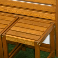 Outsunny Set da Giardino 2 in 1, Tavolo e Sedie da Giardino o Panca da Giardino per 2 Persone color Teak(m-9)