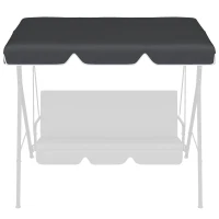 Outsunny 2/3 Seater Garden Swing Canopy Replacement Cover, UV50+ Sun Shade (Canopy Only), Black(m-7)