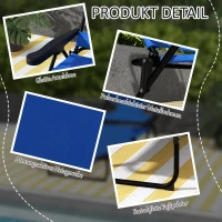 Outsunny Tuinligstoel Zonneligstoelen Relaxligstoel, Opvouwbaar, Weerbestendig, 194 cm x 72 cm x 31 cm, Zwart + Donkerblauw(m-7)