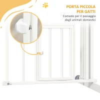 PawHut Cancellino per Cani taglia Piccola e Media con Chiusura Automatica, in Acciaio e PA, 74-100x76 cm, Bianco(m-8)