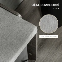 HOMCOM Ensemble de Banc à Chaussures et Porte-manteau Multi-rangement - Coussin rembourrée - pour Entrée, Salon, Chambre - Gris(m-9)