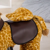 HOMCOM Cavallo a Dondolo con Ruote a Forma di Giraffa per Bambini da 3-6 Anni, 70x32x87cm, Giallo(m-9)