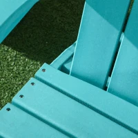 Outsunny Gartenstuhl, für Kinder 3-8 Jahre, breiter Sitz, hohe Rücklehne, wetterfest, blaugrün, 61,5 x 53 x 65 cm(m-9)