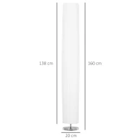 HOMCOM 160 CM Tall Cylindrical Modern Free Standing Floor Lamp for Bedroom, Study or Living Space with Polyester Fabric  Shade White(m-3)