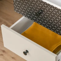 HOMCOM Mobile Cassettiera 5 Cassetti Fantasia Geometrica, Arredamento Moderno Camera e Ingresso, 40x40x111.5cm Nero Grigio(m-8)