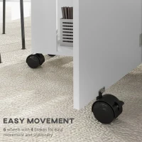 HOMCOM Four-Person Drop Leaf Dining Table, with Wheels - White(m-6)