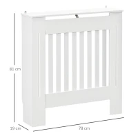 HOMCOM Cubre Radiador de MDF Diseño Moderno Estante para Radiador Vertical para Sala de Estar Dormitorio 78x19x81 cm Blanco(m-3)