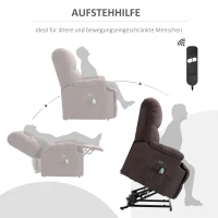 HOMCOM Massagesessel mit Aufstehhilfe, Relaxsessel mit Aufstehhilfe, inkl. Fernbedienung, USB-Schnittstelle, Braun(m-4)