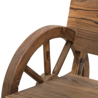 Outsunny Banc de Jardin 3 Places Style Rustique Chic accoudoirs Roues de Charette Bois Sapin traité carbonisation(m-10)