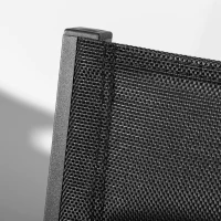 Outsunny Set of Two Aluminium Stacking Garden Chairs - Black(m-8)