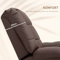 HOMCOM Massagesessel neigbar mit Fernbedienung 94 x 99 x 99cm Kunstleder Braun(m-7)