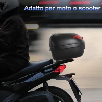 HOMCOM Baule Bauletto per Moto Motorini Scooter Posteriore Universale in Plastica 40 x 38 x 28cm Nero, 24L(m-5)