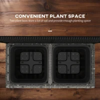 Outsunny 22 L Rattan Planter with Trellis, Freestanding Raised Beds for Garden with Two Plant Boxes, Outdoor Planter for Climbing Plants, Flowers, 57 x 30 x 107 cm, Mixed Grey(m-5)