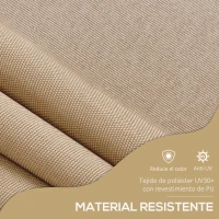 Outsunny Toldo Manual Retráctil con Manivela 200x120x210-300 cm con Altura Ajustable Impermeable y Anti-UV Beige(m-6)