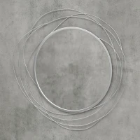 HOMCOM Abstract Metal Wire Wall Mirror, with Accessories - Silver(m-9)