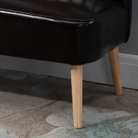 HOMCOM Divano 2 Posti in Finta Pelle Senza Braccioli Design a Righe, Divanetto 2 Posti Imbottito Salvaspazio Moderno con Gambe in Caucciù per Soggiorno Salotto, 117x56.5x77 cm, Marrone Scuro(m-9)