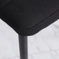 HOMCOM Set 4 Sedie Imbottite per Soggiorno o Sala da Pranzo, Sedie da Cucina Moderne, in Metallo e Tessuto Nero(m-8)