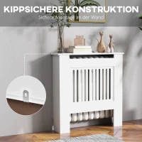 HOMCOM Heizkörperverkleidung, Heizungsabdeckung, 78 x 19 x 81cm, Heizkörper-Abdeckung für Schlafzimmer, Wohnzimmer, MDF, Weiß(m-6)