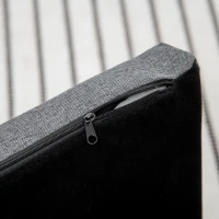 PawHut Canapé chien lit pour chien design scandinave coussin moelleux pieds bois massif dim. 87 x 61 x 36 cm polyester gris(m-9)