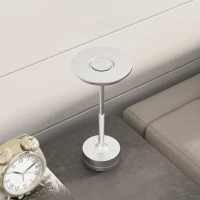 HOMCOM Lampada Senza Filo Touch Luce LED 3 Tonalità e Batteria Ricaricabile, Ø13x28.5cm, Argento(m-8)