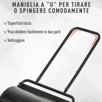 Outsunny Rullo da Giardino Φ32x50cm in Metallo Impermeabile Nero, Serbatoio Fino 38 Litri (Acqua o Sabbia)(m-4)