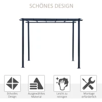 Outsunny Rosenpavillon Pflanzbogen Rosenbogen Rankhilfe Garten Pavillon wetterfest Metall Schwarz 2,97 x 2,95 x 2,3 m(m-6)