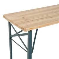 Conjunto de Mesa y Bancos con Respaldo para Picninc Plegables para Jardín o Camping Mesa de  118x46x75cm Color Madera y Negro(m-8)