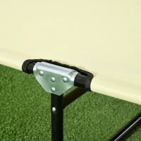 Outsunny Set of Two Metal Frame Folding Sun Loungers - Beige(m-7)