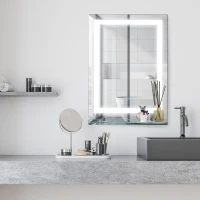 HOMCOM Miroir Lumineux LED 22 W Interrupteur Tactile étagère intégrée 50L x 4l x 70H cm(m-7)