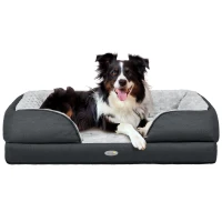 PawHut Calming Dog Bed Pet Mattress w/ Removable Cover, Anti-Slip Bottom, for Medium Dogs, 90L x 69W x 21Hcm - Charcoal Grey(m-1)
