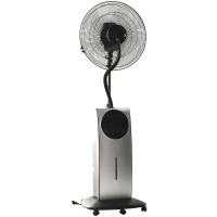 HOMCOM Ventilatore Oscillante con Nebulizzatore Deumidificatore e Telecomando 3 Modalità e Timer 12h Ф44.5cm x 135cm