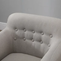 HOMCOM Butaca Moderna con Patas de Madera Sillón Individual estilo Nórdico Acolchado para Salón Dormitorio 71x62x78 cm Beige(m-8)