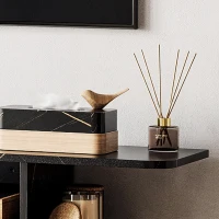 HOMCOM Floating TV Unit Stand for TVs up to 40", Wall Mounted Media Console with Storage Shelf, Entertainment Center, Black(m-8)