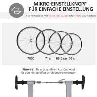 HOMCOM Rollentrainer, Fahrradtrainer, Magnetwiderstand, klappbar, Stahl, 54,5 x 47,2 x 39,1cm(m-4)