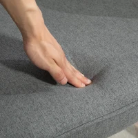 HOMCOM Butaca de Dormitorio con Respaldo Alto Reposabrazos Tela de Lino y Patas de Madera para Sala de Estar 71x76x101 cm Gris(m-9)