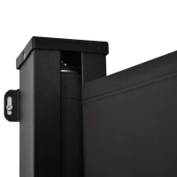 Outsunny Store latéral brise-vue rétractable 350 x 180 cm, paravent extérieur en aluminium, protection solaire, brise-vue extensible pour balcon, jardin, terrasse, gris foncé(m-8)