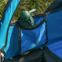 HOMCOM Child Bike Trailer Foldable 2-Seat Baby Transport Carrier with Storage Bag Five-point Safety Harness Hitch Coupler Blue(m-9)