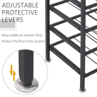 HOMCOM Scaffale Portabottiglie 6 Bottiglie su 9 Livelli, Totale: 54 in Acciaio Resistente all'Umidità Salvaspazio Nero 63x25x91cm 90kg(intero)(m-7)