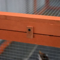 Pawhut Freilaufgehege für Kleintiere Aufklappbares Dach Tannenholz Orange(m-9)