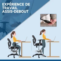 Vinsetto Lot de 2 fauteuils de bureau chaise en maille chaise de bureau assise haute réglable avec repose-pied(m-5)