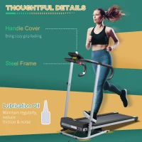 HOMCOM Folding Treadmill with Incline, Walking Pad Treadmill for Home, 1-10km/h Under Desk Running Machine with LCD Display and Wheels, No Assembly, Grey(m-6)