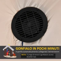 HOMCOM Presepe di Natale Gonfiabile 183cm con 5 Luci LED e Gonfiatore Integrati, Decorazione Natalizia da Esterno(m-5)