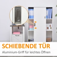 HOMCOM Aktenschrank mit verschließbarer Tür, inklusive 2 Schlüsseln, 80 cm x 40 cm x 120 cm, Weiß(m-4)